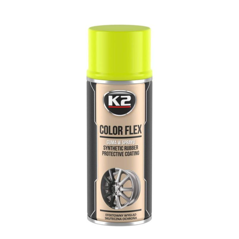 K2 COLOR FLEX фарба рідка гума жовта глянцева 400 мл (аерозоль) х12